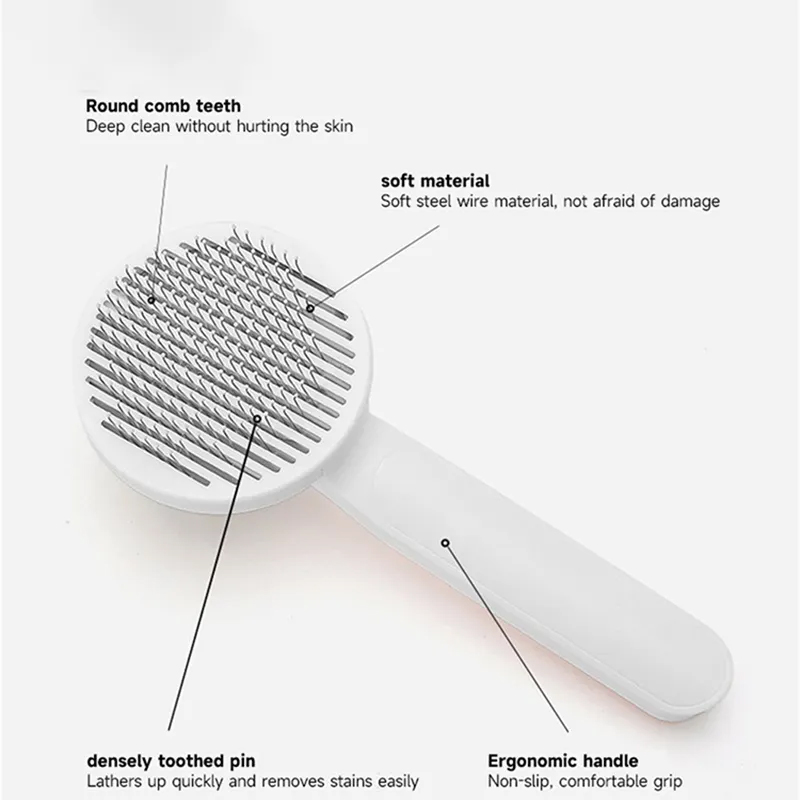 Cat Grooming Brush, Self Cleaning Slicker Brushes For Dogs Cats Pet Grooming Brush Tool Gently Removes Loose Undercoat, Mats Tangled Hair Slicker Brush For Pet Massage- Upgraded