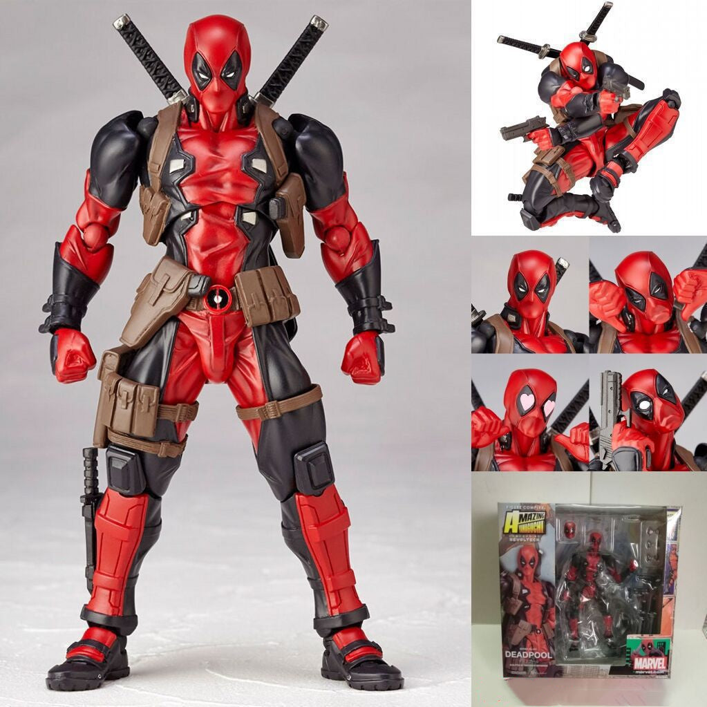 Marvel Revoltech Anime Toy Carnage Deadpool Spider-Man Gwen Stacy Venom Wolverine Magneto Captain America Action Figure Toy