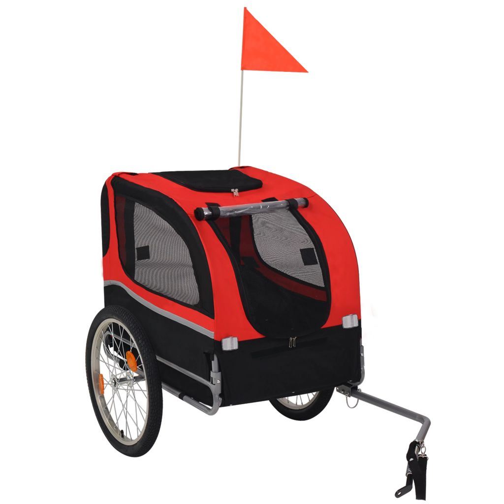 Dog Bike Trailer Red and Black