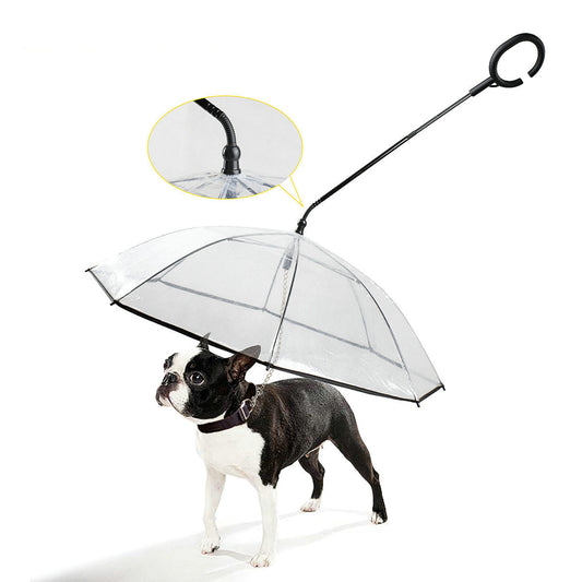 Adjustable Pet Dog Umbrella with Leash for Small Pets Dog Umbrella (Upgraded Flexible Handle)