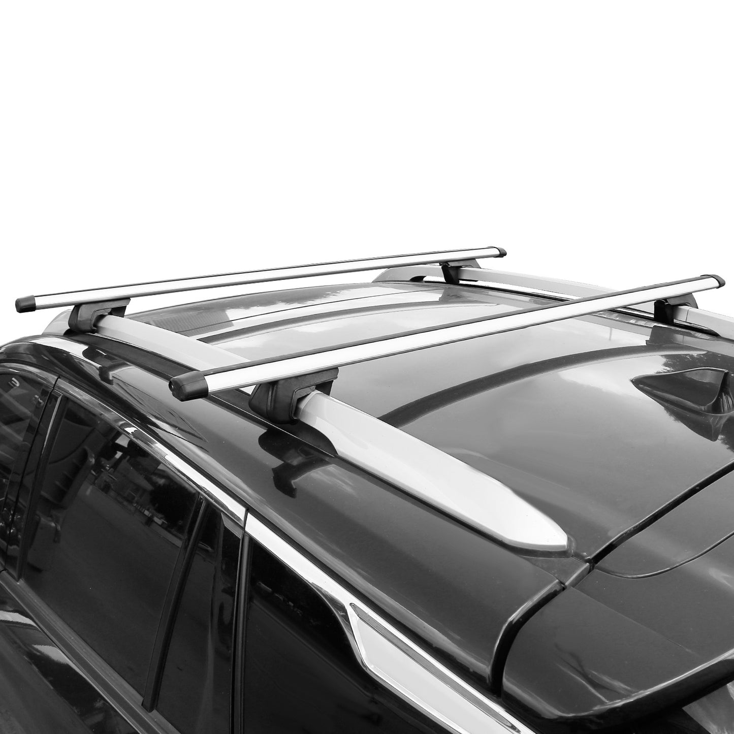 2Pcs Car Roof Top Crossbar Rack Aluminum Alloy Luggage Carrier Rack 330lbs Max Load w/Lock Fit Most Cars SUVs