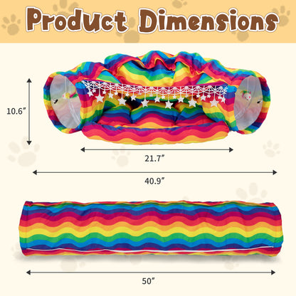 Cat Tunnel Bed, Tube Toy for Indoor Cats