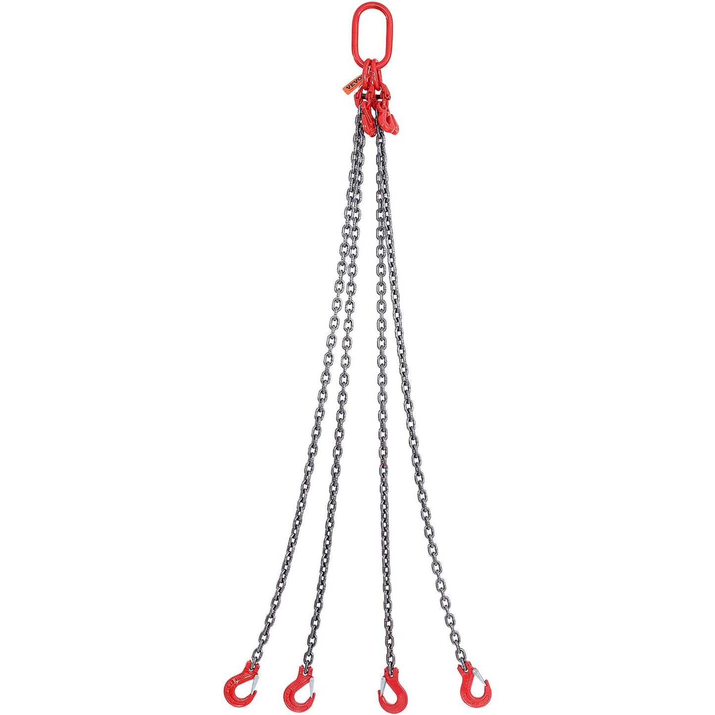 VEVOR Chain Sling, 11000 lbs Weight Capacity, 5/16'' x 5' G80 Lifting Chain with Grab Hooks, DOT Certified, Blackening Coating Manganese Steel & Adjustable Length, for Dock Factory Construction Site