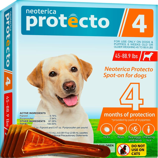 4 Flea and Tick Prevention for Dogs Puppies Flea Medicine Home Pest Control Topical Treatment Mosquito Repellent for Dogs Small Medium and Extra Large Drops in Pack