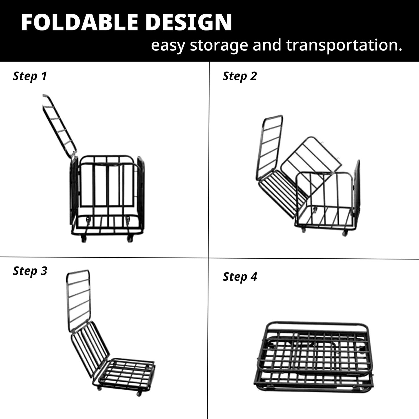 Foldable Mental Sports Ball Storage Cart Rolling Ball Cart with Lid and Wheels Large Capacity Basketballs Organizer for Gym, School, Club, Indoor and Outdoor Equipment Organization