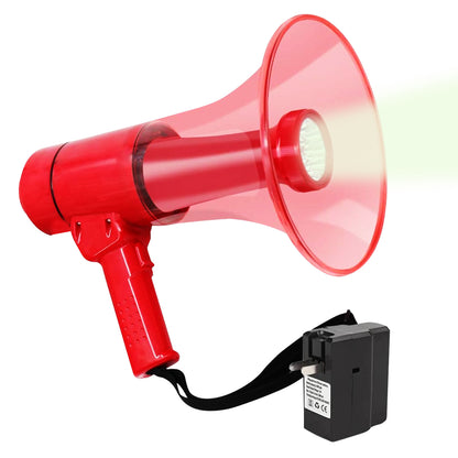 5 Core 40W Waterproof Megaphone Bullhorn Flashlight PRO Fire Army Grade - Battery + LED Light + Adj Volume + Siren Handheld Lightweight for Water Sports Boat Speaker- HW 18 WP RED