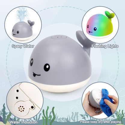 Whale Bath Toy; Light Up Baby Bathtub Toys With Automatic Spray Water And Colorful LED Light; Induction Sprinkler Bathroom Shower Pool Bath Tub Toys For Toddlers Boys Girls