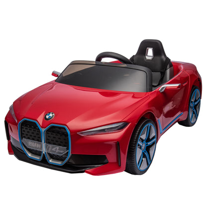 Licensed BMW I4,12v Kids ride on car 2.4G W/Parents Remote Control,electric car for kids,Three speed adjustable,Power display, USB,MP3 ,Bluetooth,LED light,Two-point safety belt,story