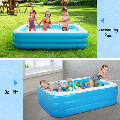 Inflatable Swimming Pools Family Swim Play Center Pool Blow up Kiddie Pool for Family Inflatable Lounge Pool for Kids Baby Adult Inflatable Water Ball Pool