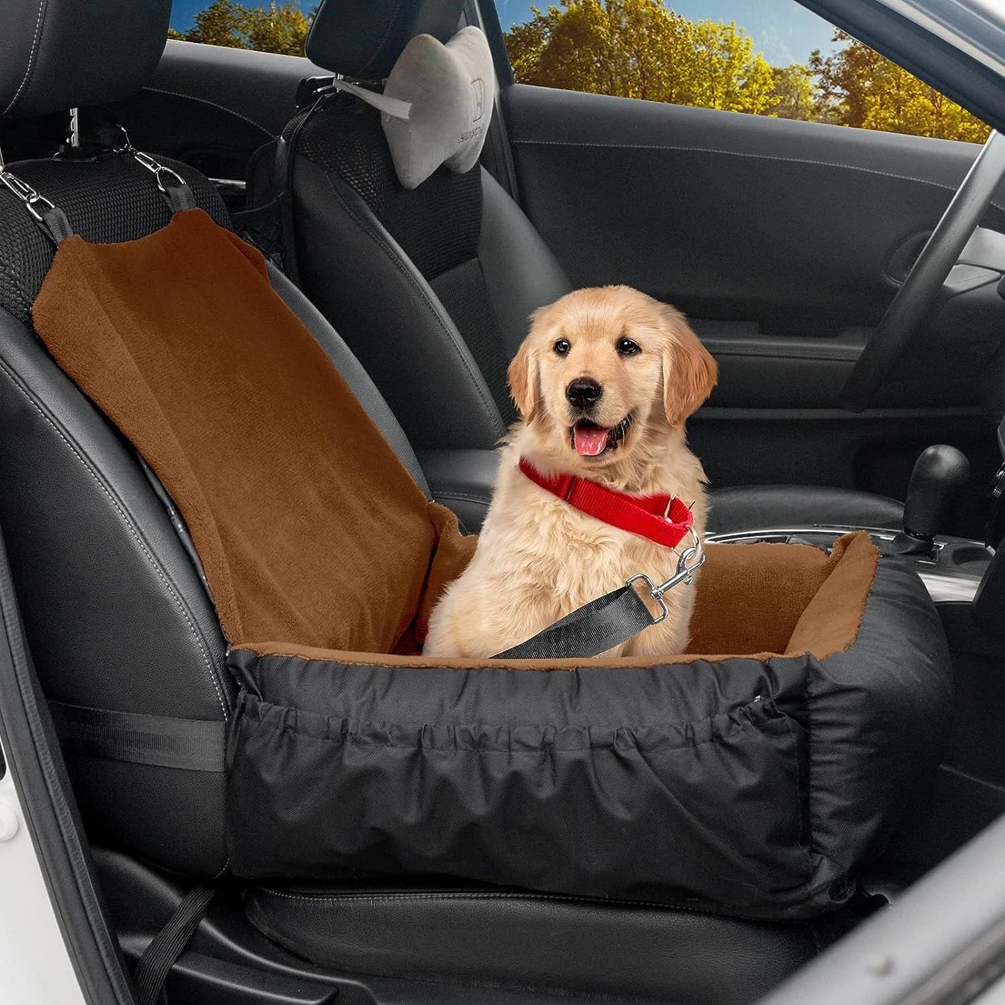 Dog Car Seat Removable Cleaning Pet Seat with Storage Bag and Safety Belt Fixed Pet Car Seat Suitable for Small and Medium Dogs Car Seat Travel Dog Car Bed