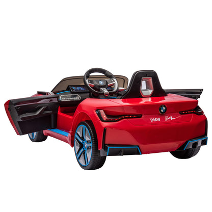 Licensed BMW I4,12v Kids ride on car 2.4G W/Parents Remote Control,electric car for kids,Three speed adjustable,Power display, USB,MP3 ,Bluetooth,LED light,Two-point safety belt,story