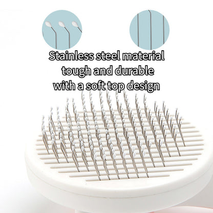 Cat Grooming Brush, Self Cleaning Slicker Brushes For Dogs Pet Hair Removal Comb Stainless Steel Needle Cat Brush Self Cleaning For Cats Dogs Hair Remover Scraper Pet Grooming Tool