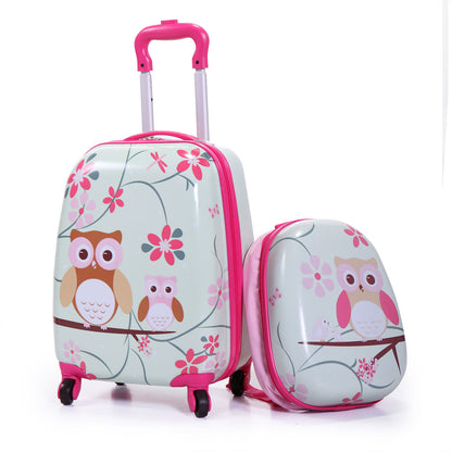 2 PCS Kids Luggage Set, 12\" Backpack and 16\" Spinner Case with 4 Universal Wheels, Travel Suitcase for Boys Girls