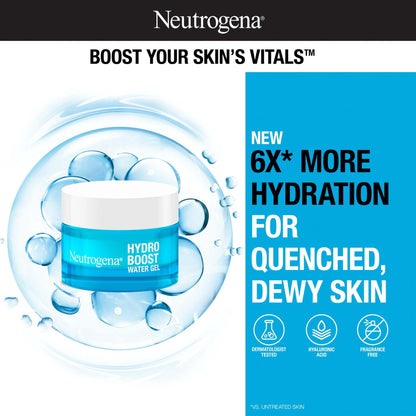 Neutrogena Hydro Boost Water Gel Face Moisturizer with Hyaluronic Acid, Fragrance Free, .5 oz