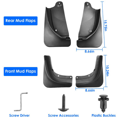 Mud Flaps Splash Guards Replacement No Drilling Splash Guards Fenders Vehicle Sediment Protection for Tesla Model Y