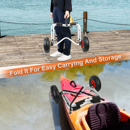 Foldable Kayak Canoe Boat Carrier Cart Trailer Trolley 176lbs Transport Cart for Paddleboard