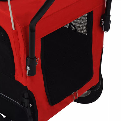 2-in-1 Pet Bike Trailer & Jogging Stroller Red and Black