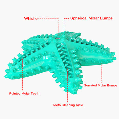 Sea Star Shaped Dog Toothbrush with Sound Pet Teeth Grinding Toy Dog Sound Toy