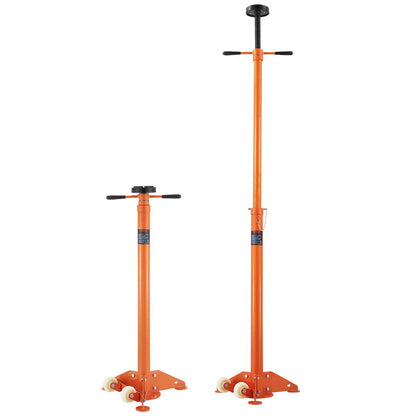 VEVOR Underhoist Stand, 3/4 Ton Capacity Pole Jack, Heavy Duty Jack Stand, Car Support Jack Lifting from 43.3" to 70.9", Triangular Base, Two Wheels, Easy Adjustment, Automotive Support