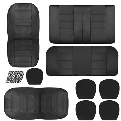 9Pcs Car Seat Cover Set PU Leather Auto Seat Cover Protector Front Back Seat Protector Cushion