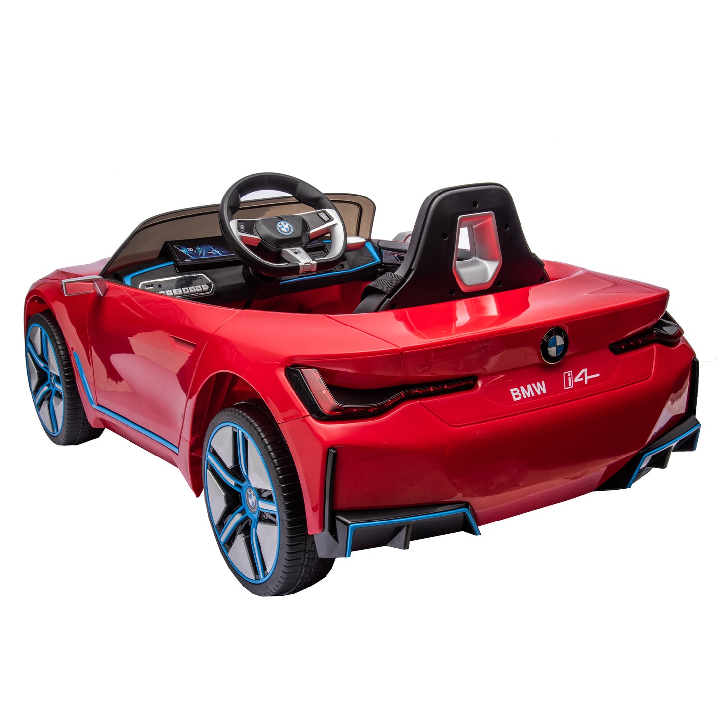 Licensed BMW I4,12v Kids ride on car 2.4G W/Parents Remote Control,electric car for kids,Three speed adjustable,Power display, USB,MP3 ,Bluetooth,LED light,Two-point safety belt,story