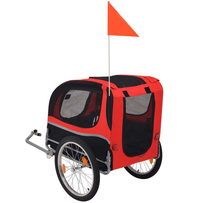 Dog Bike Trailer Red and Black