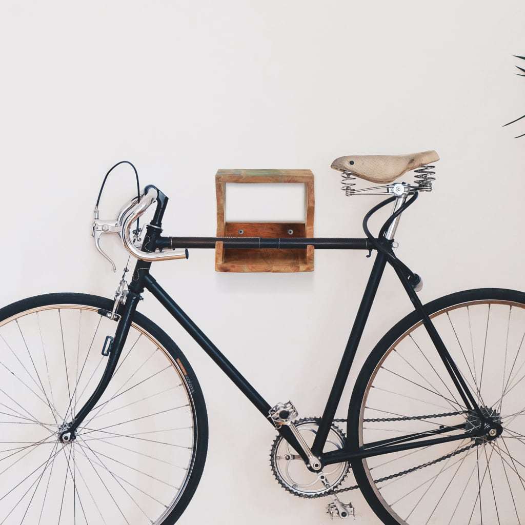 Wall Mounted Bicycle Rack 13.8"x9.8"x9.8" Solid Reclaimed Wood