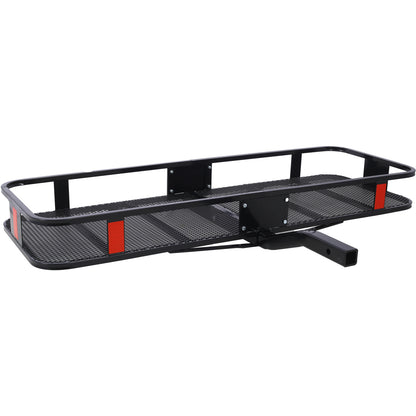 Hitch Mount Cargo Carrier Basket 60" X 21" X 6"+Waterproof Cargo Bag 16 Cubic Feet(56" 20" 20"),Hauling Weight Capacity of 500 Lbs and A Folding Arm.with Hitch Stabilizer,Net and Straps