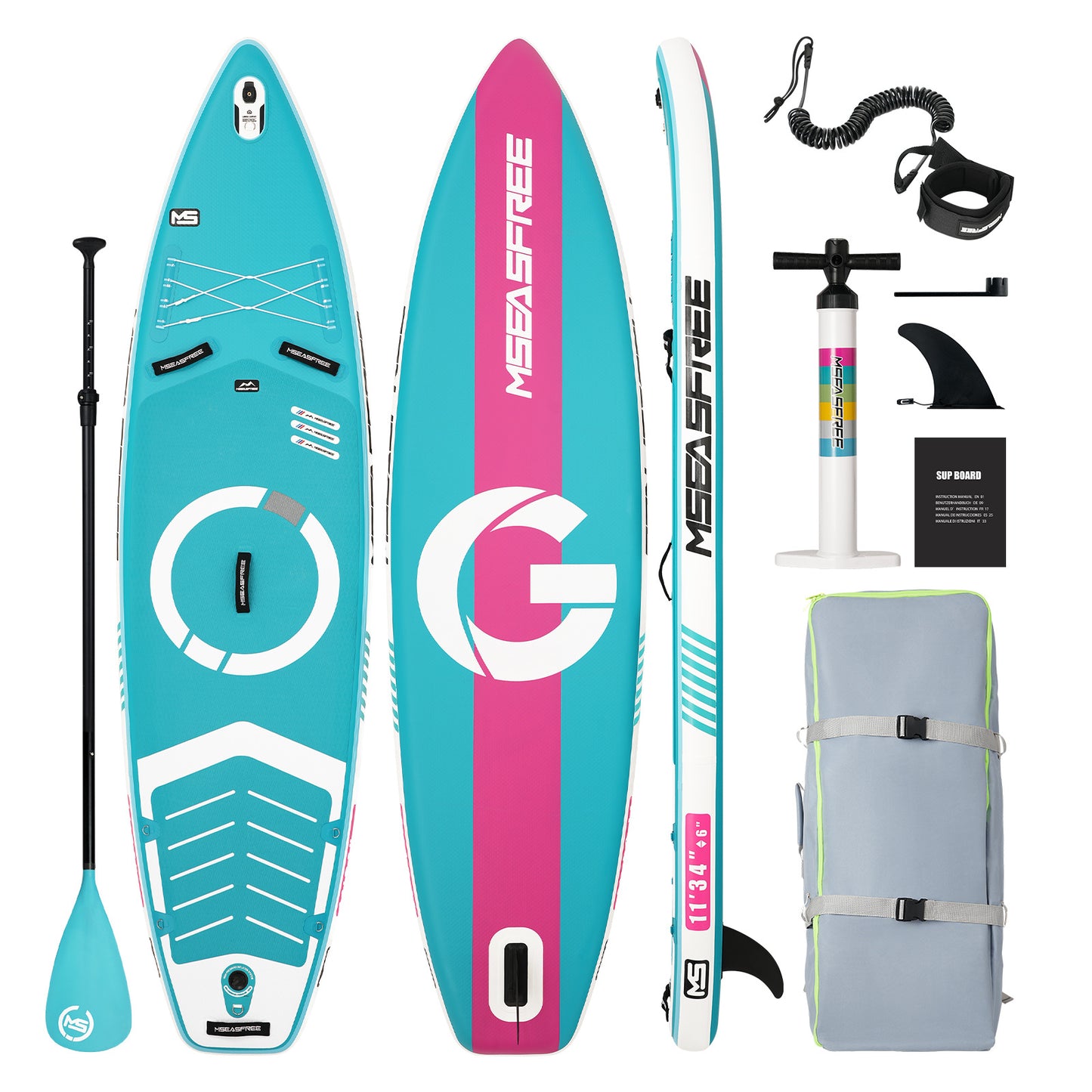 Inflatable Stand Up Paddle Board with Premium iSUP Bundle Accessory Pack, Durable, Lightweight with Stable Wide Stance - SUP for All Skill Levels