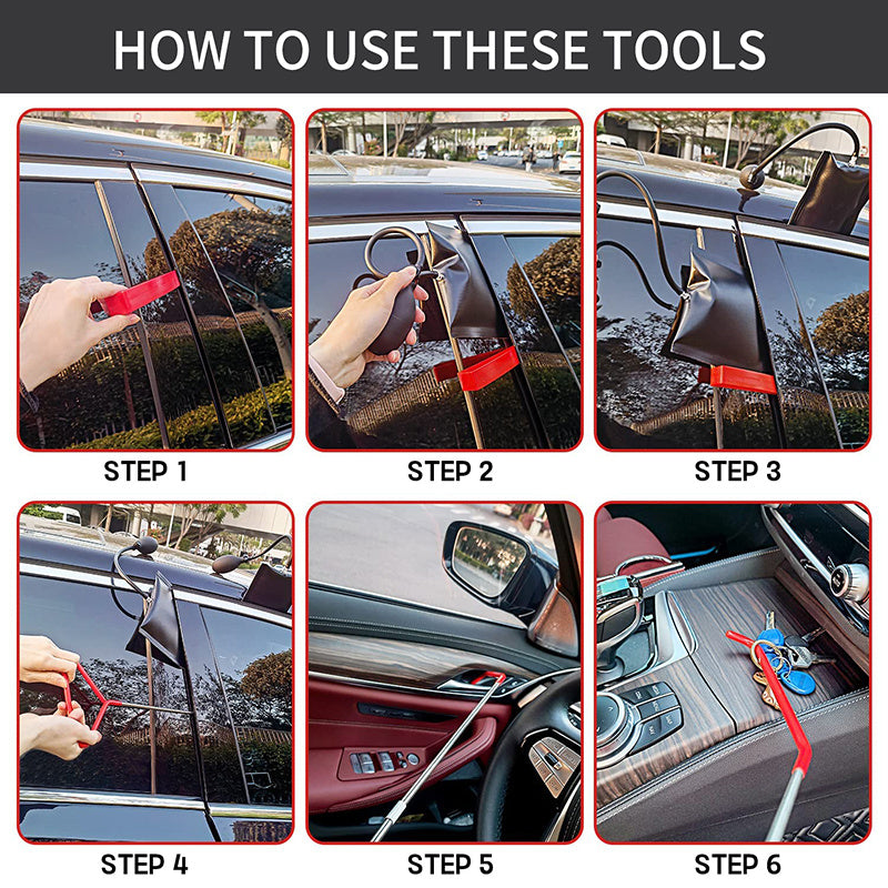 Automotive Tool Set 34-piece professional automotive kit with stainless steel long distance fasteners seamless wedge air wedge pump automotive trim removal tool