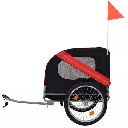 Dog Bike Trailer Red and Black