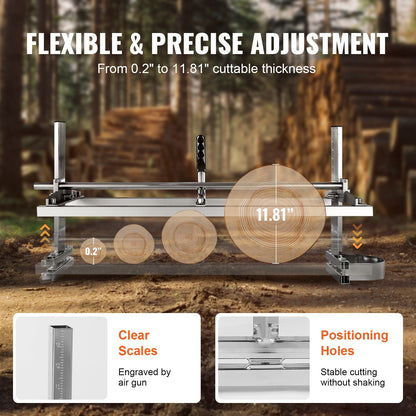 VEVOR Chainsaw Mill, Portable Sawmill 14"-36" Guide Bar, Galvanized Steel Chainsaw Planking Mill with 0.2"-11.81" Cutting Thickness, Wood Lumber Cross Cutting Saw Mill for Builders and Woodworkers