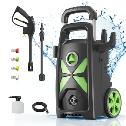 3400 PSI Electric Pressure Washer for Effective Car Washing and Driveway Cleaning - Complete with Foam Cannon