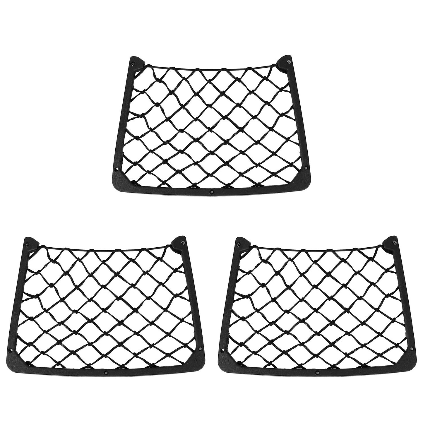 3Pcs Mesh Pockets Seat Side Back Wallet Phone Storage Net Bag Framed Stretch Car Bus Organizer Holder For Auto RV SUV Boat