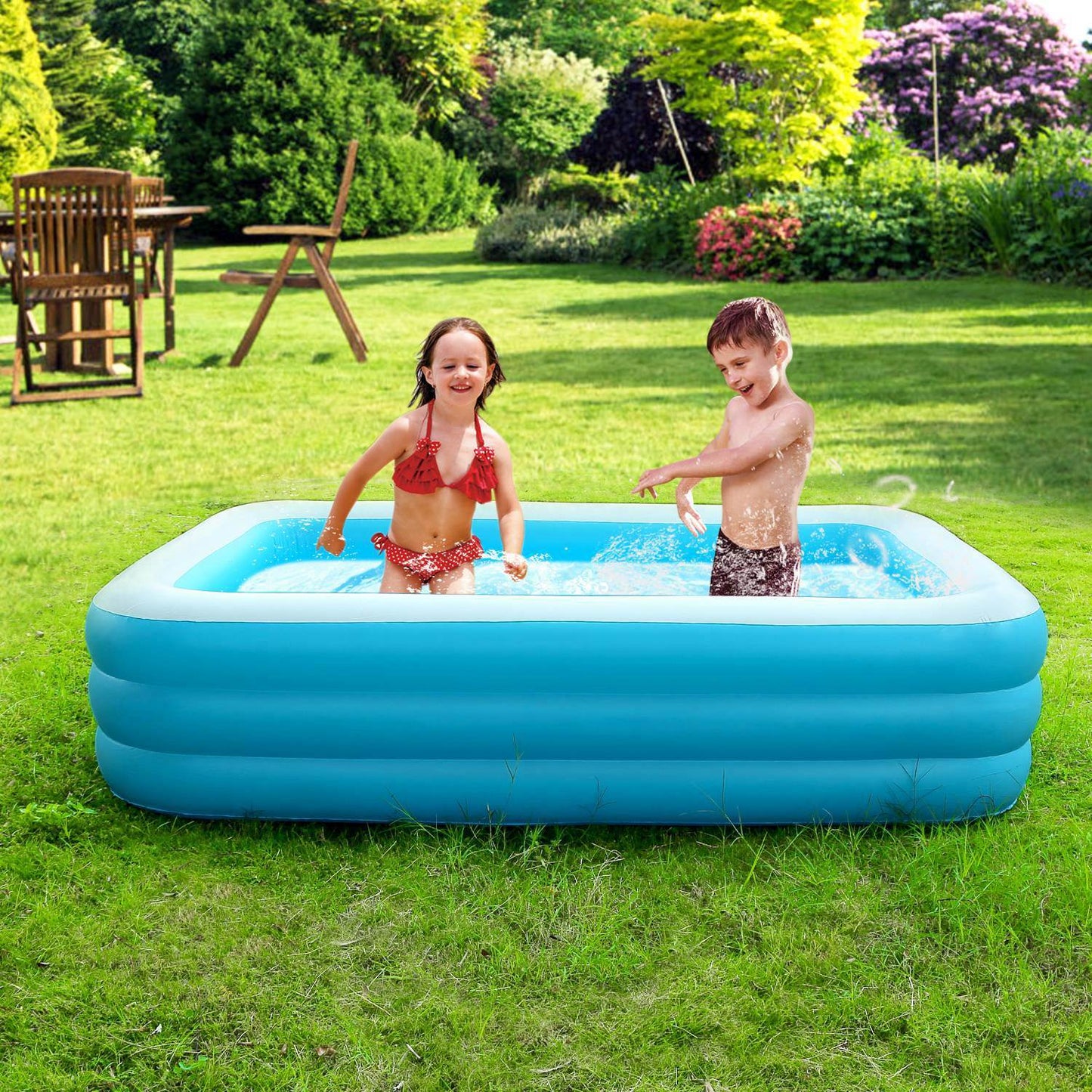 103x69x24in Inflatable Swimming Pools Family Swim Play Center Pool Blow up Kiddie Pool