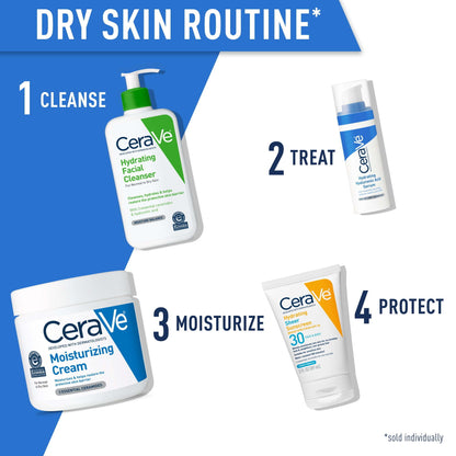 CeraVe Moisturizing Cream Bundle, 16 oz Pump Jar & 1.89 oz Travel size for Normal to Very Dry Skin