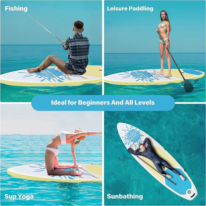 Inflatable Stand Up Paddle Board – Simple Deluxe Premium SUP for All Skill Levels, Pink Paddle Boards for Adults & Youth, Blow Up Stand-Up Paddleboards with Accessories & Backpack, Surf Control