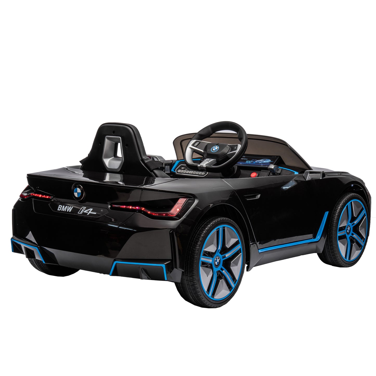 Licensed BMW I4,12v Kids ride on car 2.4G W/Parents Remote Control,electric car for kids,Three speed adjustable,Power display, USB,MP3 ,Bluetooth,LED light,Two-point safety belt,story