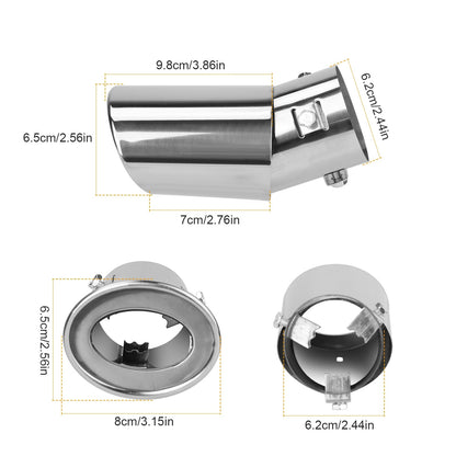 Car Rear Exhaust Pipe Tail Muffler Tip Stainless Steel Tail Muffler Universal Exhaust Tail Pipe Fit For Most Car Such As BYD F3 F5 Nissan Chevrolet