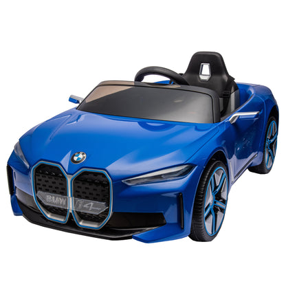 Licensed BMW I4,12v Kids ride on car 2.4G W/Parents Remote Control,electric car for kids,Three speed adjustable,Power display, USB,MP3 ,Bluetooth,LED light,Two-point safety belt,story