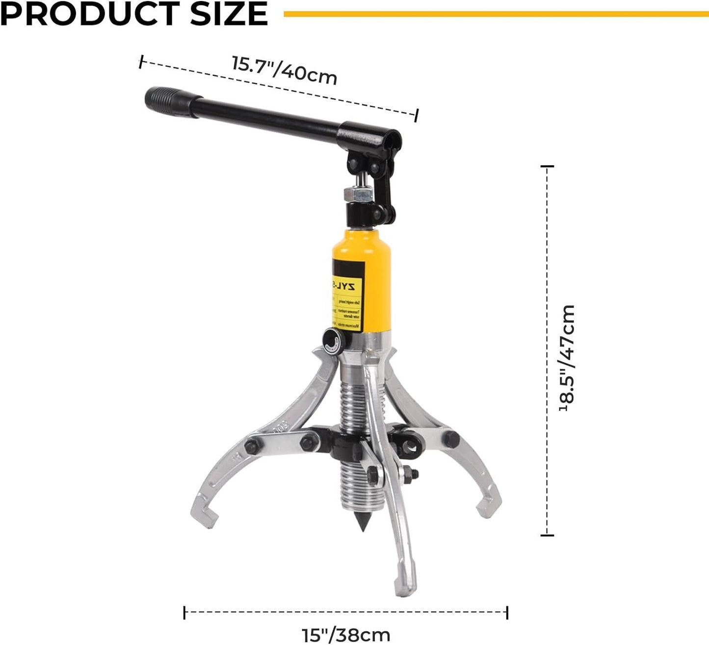 10 Ton Hydraulic Gear Puller, Adjustable 2 or 3 Jaws Bearing Hub Separator, for Pulling Hubs, Gears, Bearings, Hydraulic Puller Separator Tool Set