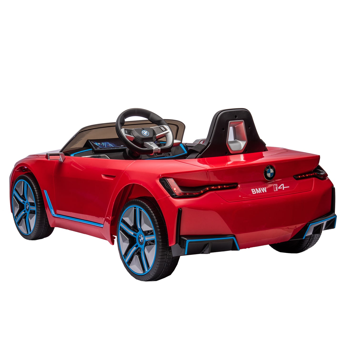 Licensed BMW I4,12v Kids ride on car 2.4G W/Parents Remote Control,electric car for kids,Three speed adjustable,Power display, USB,MP3 ,Bluetooth,LED light,Two-point safety belt,story