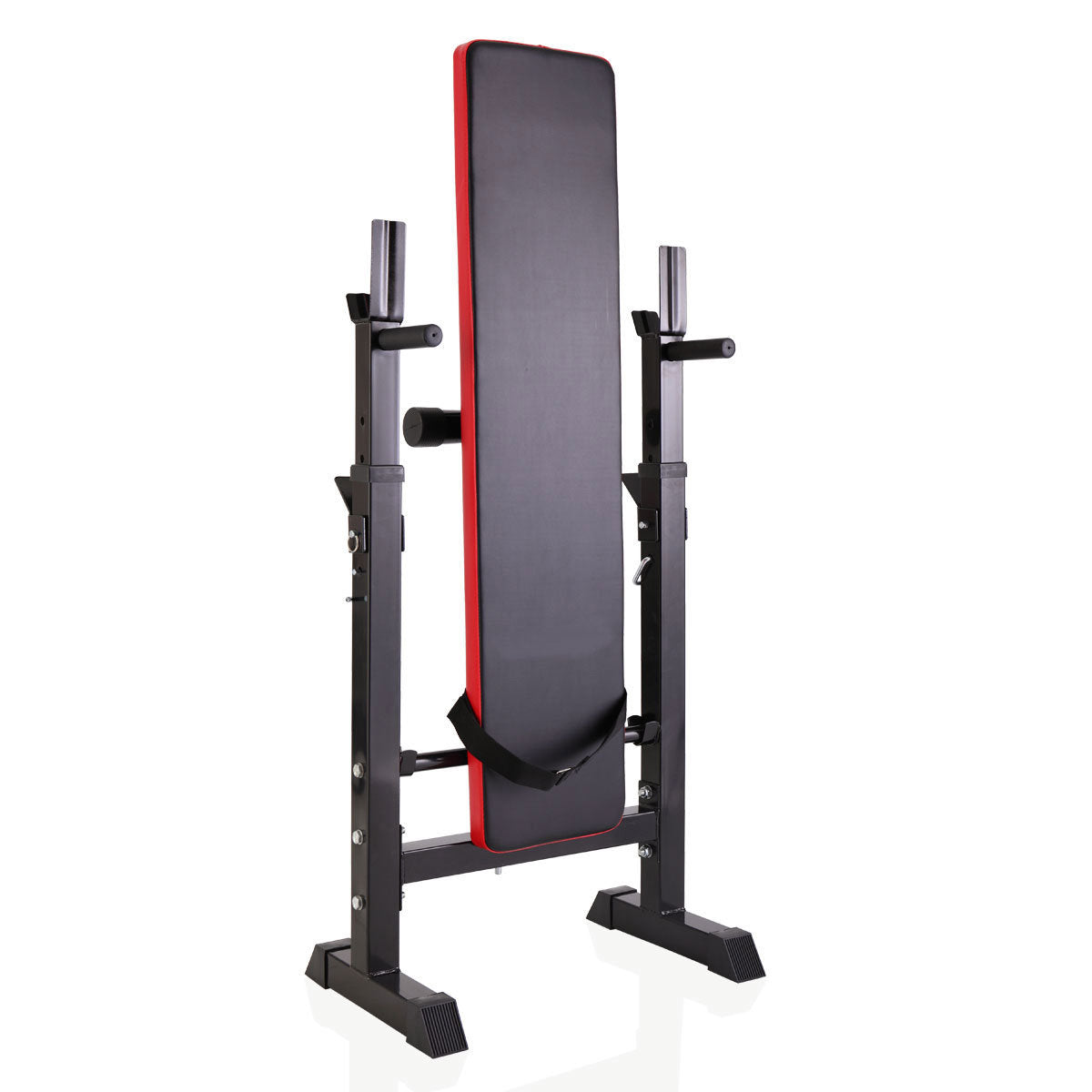 Adjustable Folding Multifunctional Workout Station Adjustable Workout Bench with Squat Rack - balck red XH