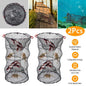 2Pcs Crab Trap Bait Nets Shrimp Prawn Crayfish Lobster Bait Fishing Pot Cage Basket 22x11.8in