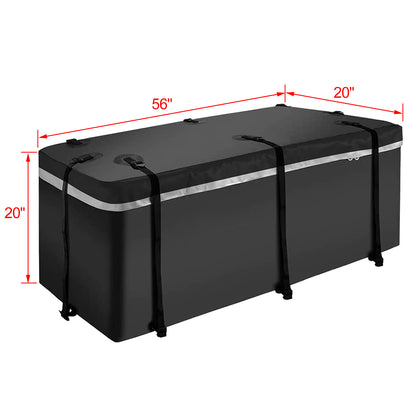 Hitch Mount Cargo Carrier Basket 60" X 21" X 6"+Waterproof Cargo Bag 16 Cubic Feet(56" 20" 20"),Hauling Weight Capacity of 500 Lbs and A Folding Arm.with Hitch Stabilizer,Net and Straps