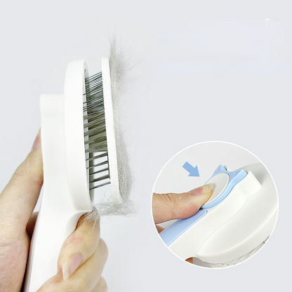 Cat Grooming Brush, Self Cleaning Slicker Brushes For Dogs Cats Pet Grooming Brush Tool Gently Removes Loose Undercoat, Mats Tangled Hair Slicker Brush For Pet Massage- Upgraded