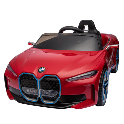 Licensed BMW I4,12v Kids ride on car 2.4G W/Parents Remote Control,electric car for kids,Three speed adjustable,Power display, USB,MP3 ,Bluetooth,LED light,Two-point safety belt,story