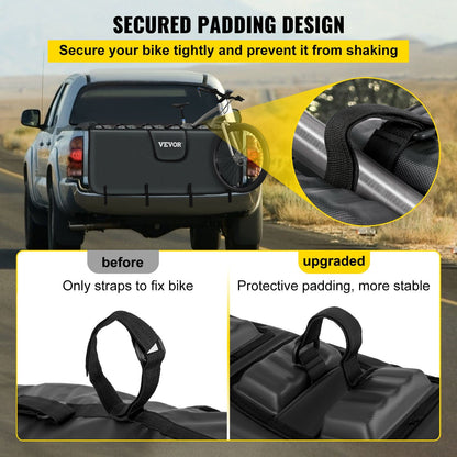 VEVOR Tailgate Pad for Bikes, Tailgate Protection Cover Carries UP to 5 Mountain Bikes, 54" Bike Pickup Pad for Pickup Truck, Upgraded