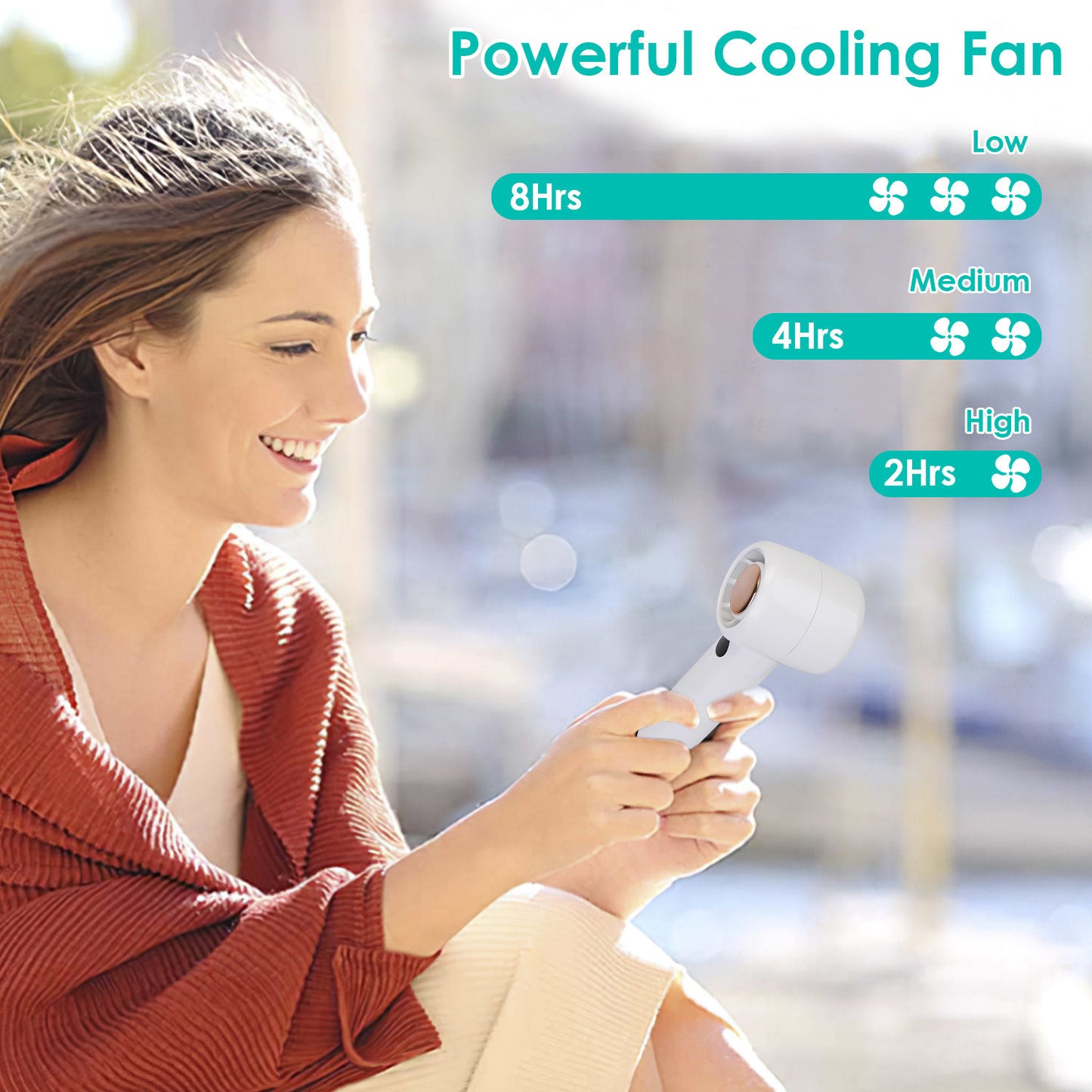 Mini Portable Fan USB Rechargeable Handheld Cooling Fan