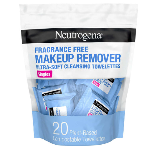 Neutrogena Fragrance-Free Makeup Remover Face Wipe Singles, 20 Ct